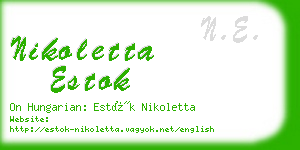 nikoletta estok business card