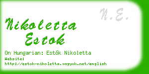 nikoletta estok business card
